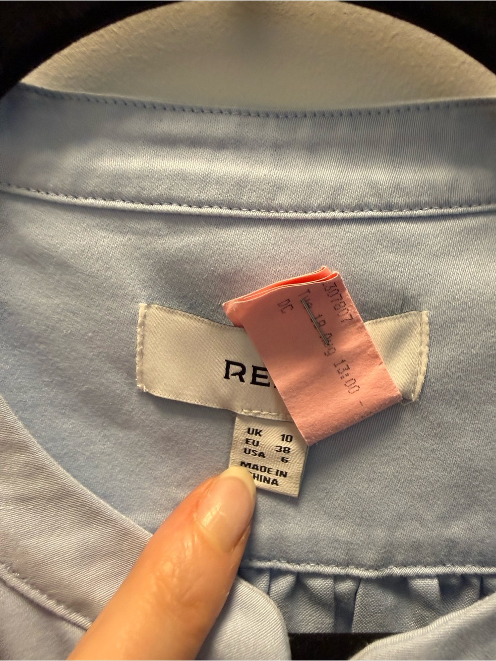 Reiss Sally Light Blue Midi Shirt Dress with Statement Waist - Picture 8 of 9